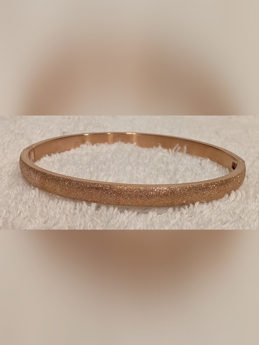 Youngevity Diamond Dust Rose Gold Hinged Bangle Bracelet NEW IN PKG